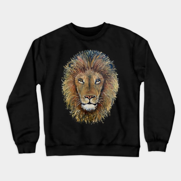 LEO LION Handsome Lion Face Crewneck Sweatshirt by ArtisticEnvironments